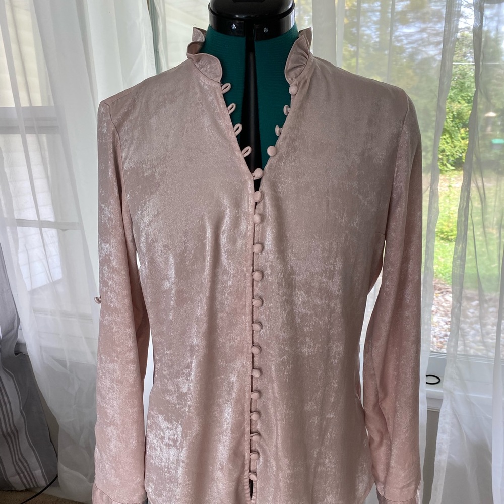 Express gold ruffle blouse